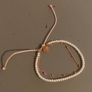 Pura Vida rose gold and pearl anklet